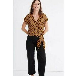 Madewell painted spot wrap top